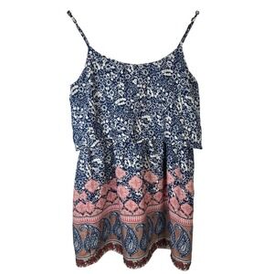 Abercrombie‎ & Fitch Dress Womens Small Blue Paisley Floral Sleeveless Mini